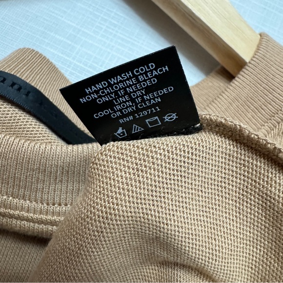 Jenni Kayne XL Drop Shoulder Top Light Sweater Boyfriend Tee Camel Cotton Knit - Picture 5 of 8